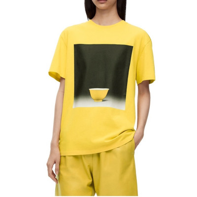 로에베 남/녀 이니셜 옐로우 반팔티 - Loewe Unisex Yellow Short sleeved T-shirts - loe693x