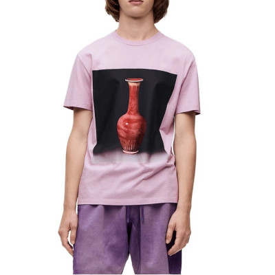 로에베 남/녀 이니셜 퍼플 반팔티 - Loewe Unisex Purple Short sleeved T-shirts - loe695x