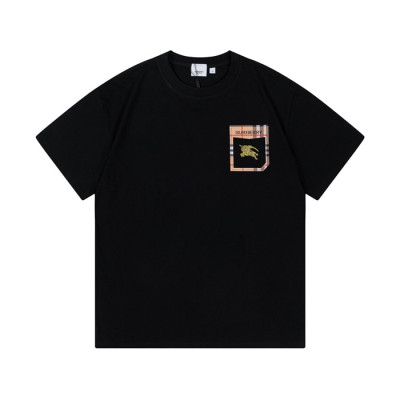 버버리 남성 블랙 크루넥 반팔티 - Burberry Mens Black Tshirts - bu72x