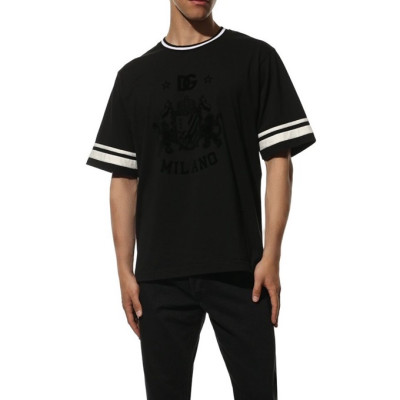 돌체앤가바나 남성 블랙 반팔티 - Dolce&Gabbana Mens Black Tshirts - dol0387x