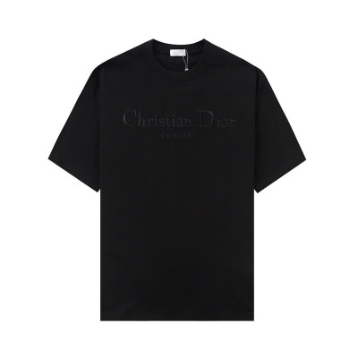 디올 남성 블랙 크루넥 반필티 - Dior Mens Black Tshirts - di257x