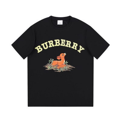 버버리 남성 블랙 크루넥 반팔티 - Burberry Mens Black Tshirts - bu73x