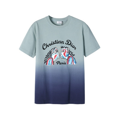 디올 남성 블루 크루넥 반팔티 - Dior Mens Blue Tshirts - di263x