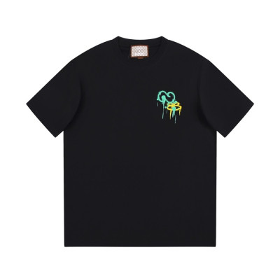 구찌 남/녀 블랙 크루넥 반팔티 - Gucci Unisex Black Short sleeved T-shirts - gu210x