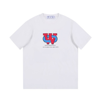오프화이트 남/녀 모던 화이트 반팔티 - Off white Unisex White Tshirts - of25x