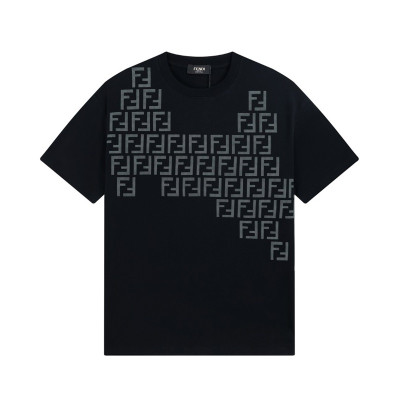 펜디 남성 블랙 크루넥 반팔티 - Fendi Mens Black Short sleeved T-shirts - fe45x