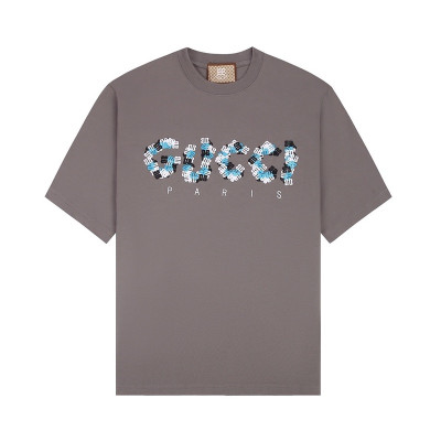 구찌 남/녀 그레이 크루넥 반팔티 - Gucci Unisex Gray Short sleeved T-shirts - gu215x