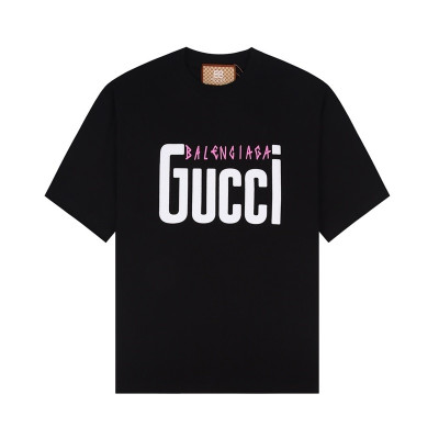구찌 남/녀 블랙 크루넥 반팔티 - Gucci Unisex Black Short sleeved T-shirts - gu219x