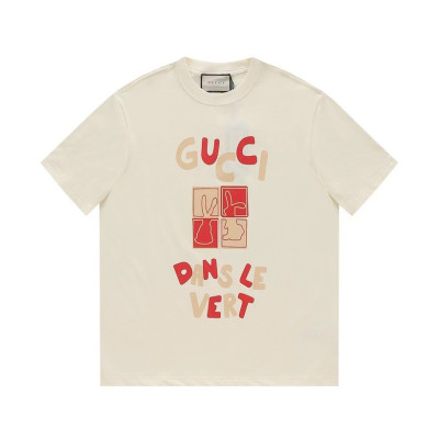 구찌 남/녀 아이보리 크루넥 반팔티 - Gucci Unisex Ivory Short sleeved T-shirts - gu64x