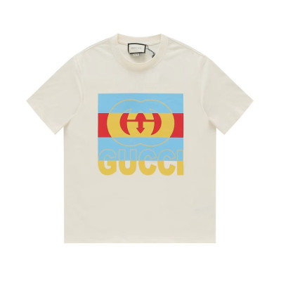 구찌 남/녀 아이보리 크루넥 반팔티 - Gucci Unisex Ivory Short sleeved T-shirts - gu68x