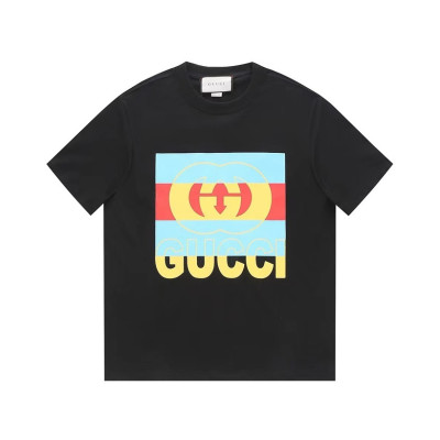 구찌 남/녀 블랙 크루넥 반팔티 - Gucci Unisex Black Short sleeved T-shirts - gu69x