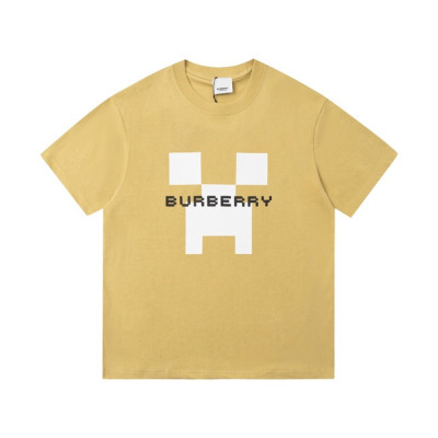 버버리 남성 카멜 크루넥 반팔티 - Burberry Mens Camel Tshirts - bu89x
