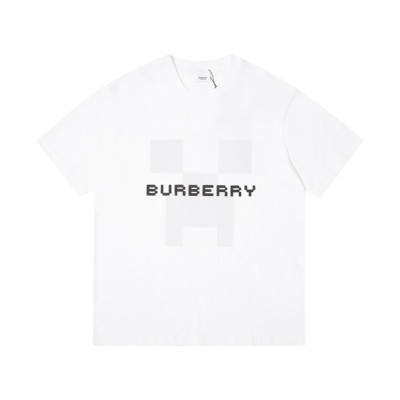 버버리 남성 화이트 크루넥 반팔티 - Burberry Mens White Tshirts - bu90x