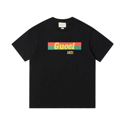 구찌 남/녀 블랙 크루넥 반팔티 - Gucci Unisex Black Short sleeved T-shirts - gu71x