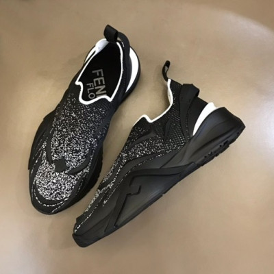 펜디 남성 이니셜 블랙 스니커즈 - Fendi Mens Black Sneakers - fe59x
