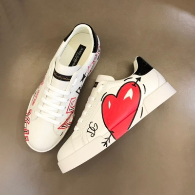 돌체앤가바나 남성 화이트 스니커즈 - Dolc& Gabbana Mens White Sneakers - dol418x