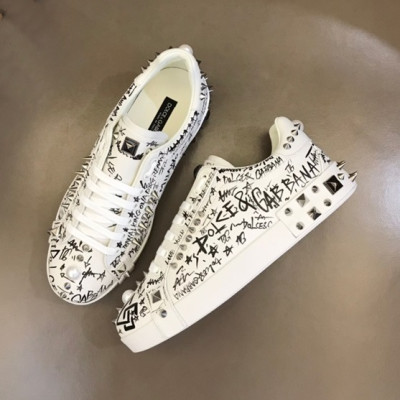 돌체앤가바나 남성 화이트 스니커즈 - Dolc& Gabbana Mens White Sneakers - dol420x