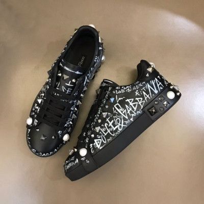 돌체앤가바나 남성 블랙 스니커즈 - Dolc& Gabbana Mens Black Sneakers - dol421x
