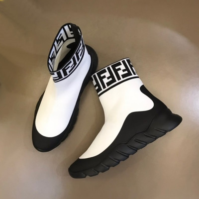 펜디 남성 이니셜 화이트 스니커즈 - Fendi Mens White Sneakers - fe64x