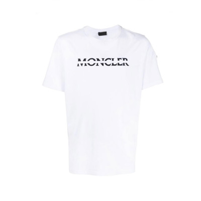 몽클레어 남성 화이트 크루넥 반팔티 - Moncler Mens White Tshirts - mo80x