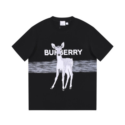 버버리 남성 블랙 크루넥 반팔티 - Burberry Mens Black Tshirts - bu101x