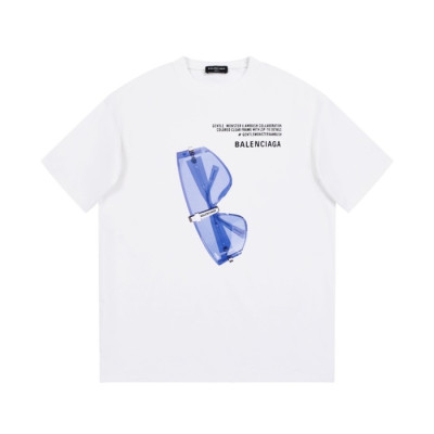 발렌시아가 남성 크루넥 화이트 반팔티 - Balenciaga Mens White Short sleeved T-shirts - ba177x