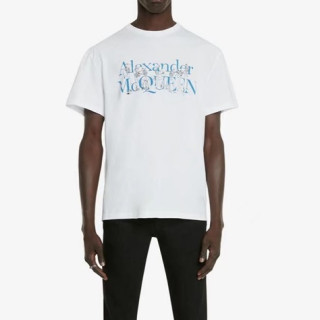 알렉산더맥퀸 남성 화이트 크루넥 반팔티 - Alexander Mcqueen Mens White Tshirts - alx0119x