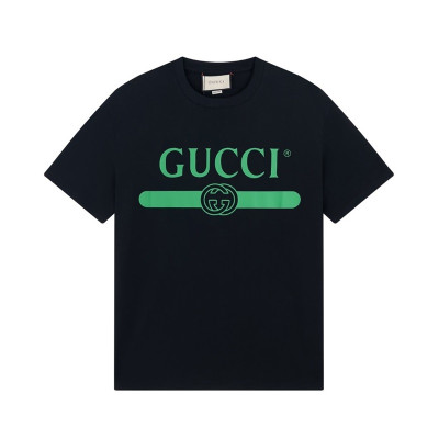 구찌 남/녀 블랙 크루넥 반팔티 - Gucci Unisex Black Short sleeved T-shirts - gu290x
