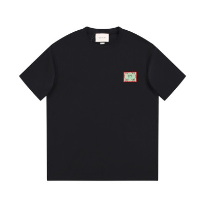 구찌 남/녀 블랙 크루넥 반팔티 - Gucci Unisex Black Short sleeved T-shirts - gu296x