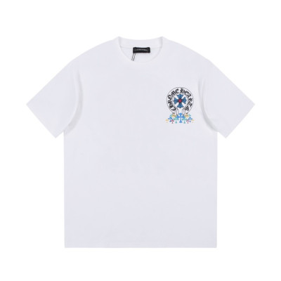 크롬하츠 남성 화이트 크루넥 반팔티 - Chrom Hearts Mens White Short sleeved T-shirts - ch88x