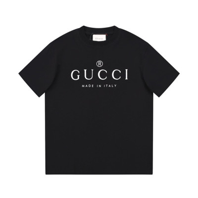 구찌 남/녀 블랙 크루넥 반팔티 - Gucci Unisex Black Short sleeved T-shirts - gu300x