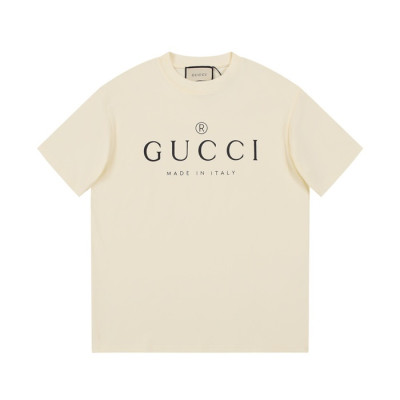 구찌 남/녀 아이보리 크루넥 반팔티 - Gucci Unisex Ivory Short sleeved T-shirts - gu301x
