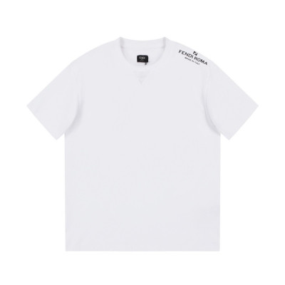 펜디 남성 화이트 크루넥 반팔티 - Fendi Mens White Short sleeved T-shirts - fe75x