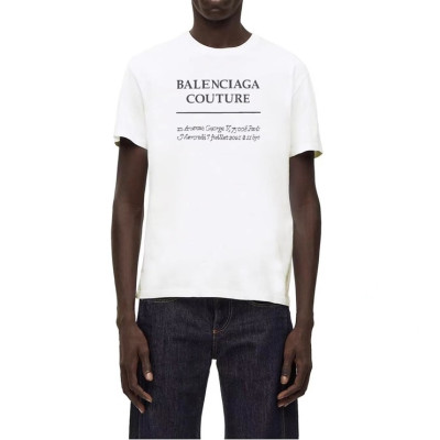 발렌시아가 남성 크루넥 화이트 반팔티 - Balenciaga Mens White Short sleeved T-shirts - ba198x