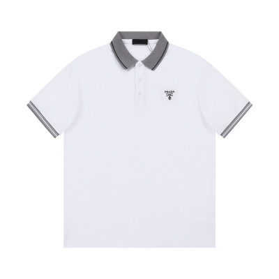 프라다 남/녀 화이트 폴로 반팔티 - Prada Unisex White Short sleeved Tshirts - pr323x