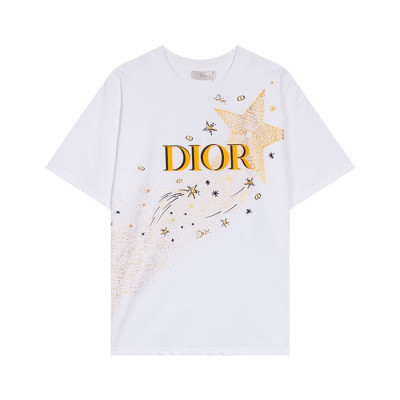 디올 남성 화이트 크루넥 반팔티 - Dior Mens White Short sleeved Tshirts - di322x