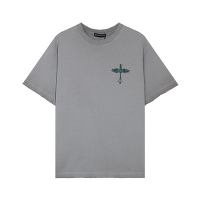 크롬하츠 남성 그레이 크루넥 반팔티 - Chrom Hearts Mens Gray Short sleeved T-shirts - ch91x