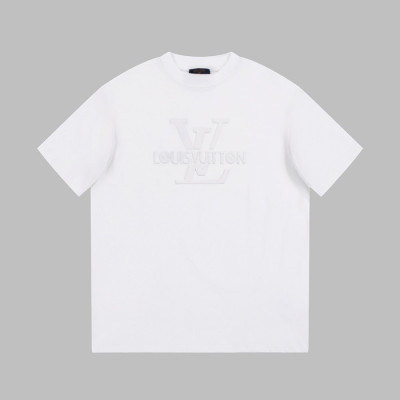 루이비통 남성 화이트 크루넥 반팔티 - Louis vuitton Mens White Short sleeved T-shirts - lv588x