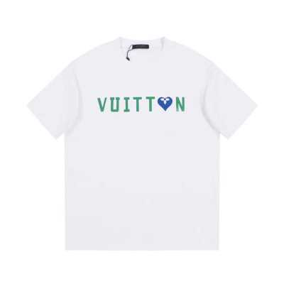 루이비통 남성 화이트 크루넥 반팔티 - Louis vuitton Mens White Short sleeved T-shirts - lv595x