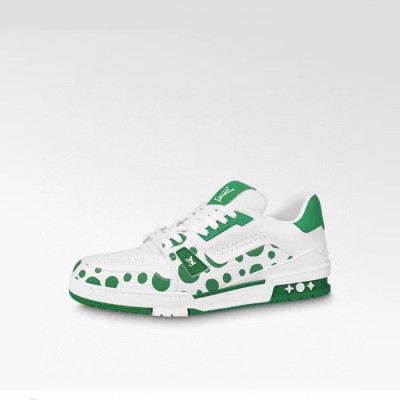 루이비통 남성 그린 스니커즈 - Louis vuitton Mens Green Sneakers - lv623x