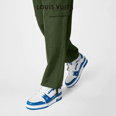 루이비통 남성 블루 스니커즈 - Louis vuitton Mens Blue Sneakers - lv629x