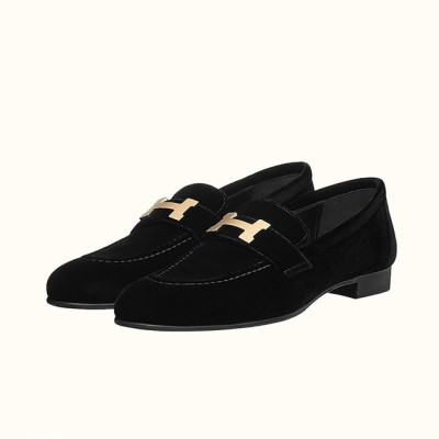 에르메스 여성 시그니처 블랙 로퍼 - Hermes Womens Black Loafer - he84x