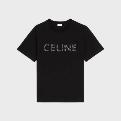셀린느 남성 크루넥 블랙 반팔티 - Celine Mens Black Short sleeved T-shirts - ce108x