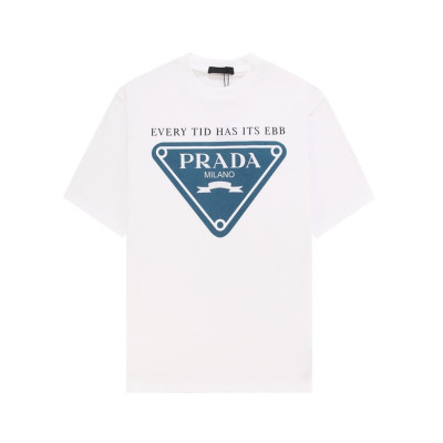 프라다 남성 화이트 크루넥 반팔티 - Prada Mens White Short sleeved Tshirts - pr347x