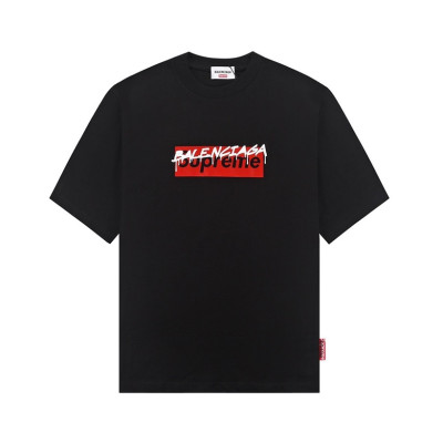 발렌시아가 남성 크루넥 블랙 반팔티 - Balenciaga Mens Black Short sleeved T-shirts - ba205x