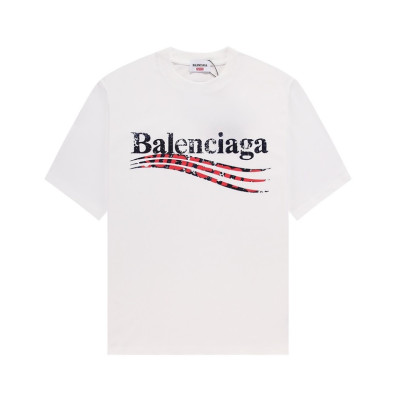 발렌시아가 남성 크루넥 화이트 반팔티 - Balenciaga Mens White Short sleeved T-shirts - ba207x