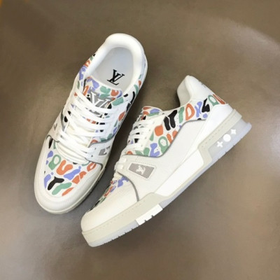 루이비통 남성 화이트 스니커즈 - Louis vuitton Mens White Sneakers - lv648x