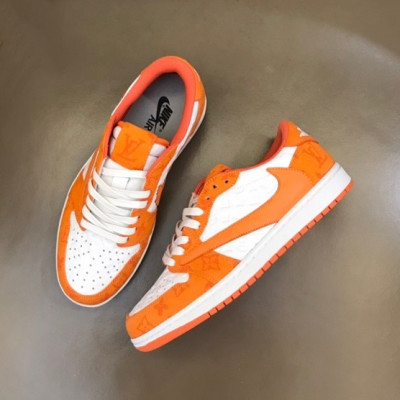 루이비통 남성 오렌지 스니커즈 - Louis vuitton Mens Orange Sneakers - lv658x
