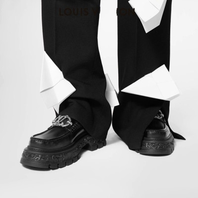 루이비통 남성 모던 블랙 로퍼 - Louis vuitton Mens Black Loafer - lv662x