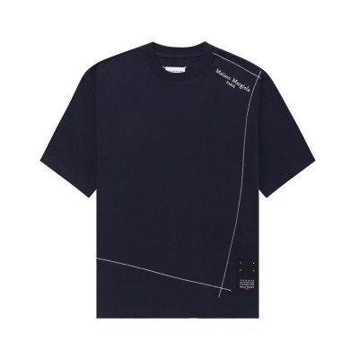 메종마르지엘라 남성 크루넥 네이비 반팔티 - Maison Margiela Mens Navy Tshirts - mai124x